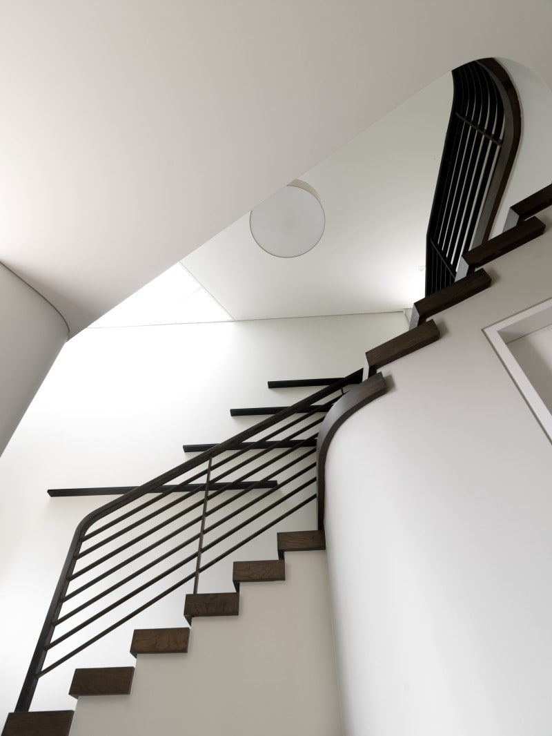 Luigi Rosselli, Timber Stair, Metal Stair Balustrade, Curves
