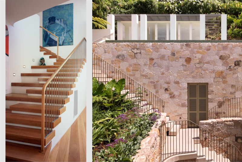 Luigi Rosselli, Stairs, Steps, Timber and Metal Stairs, Timber Floorboards, Stone Cladding