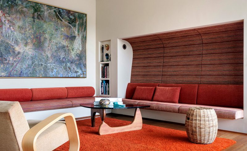 Luigi Rosselli, Integrated Curved Timber Seat, Living Room, Bespoke Custom Furniture