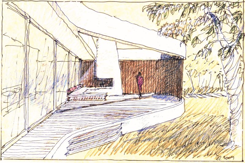 Luigi Rosselli Architects, Sketch, Perspective, Design, Yellow Trace Sketch