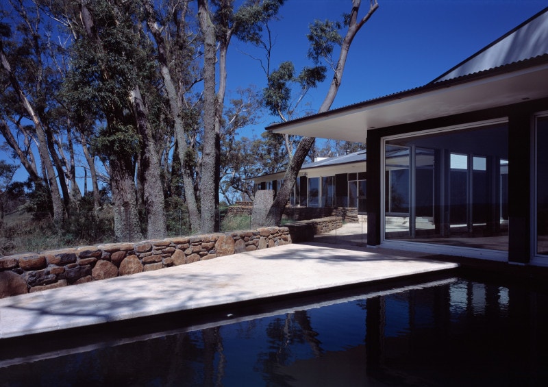Luigi Rosselli, Standing Seam Roof, Swimming Pool, Pool, Stone Wall, Outback House