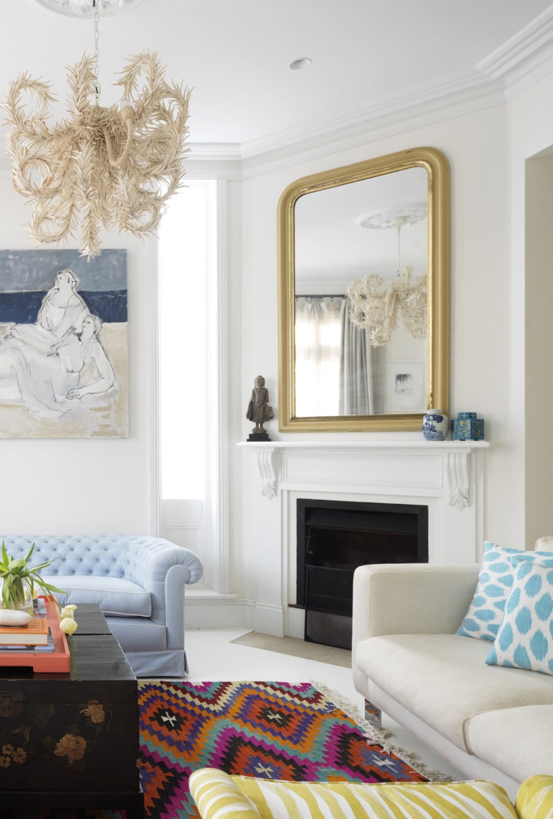 Luigi Rosselli, Fireplace, Refurbished Fireplace, Mirror, Living Room