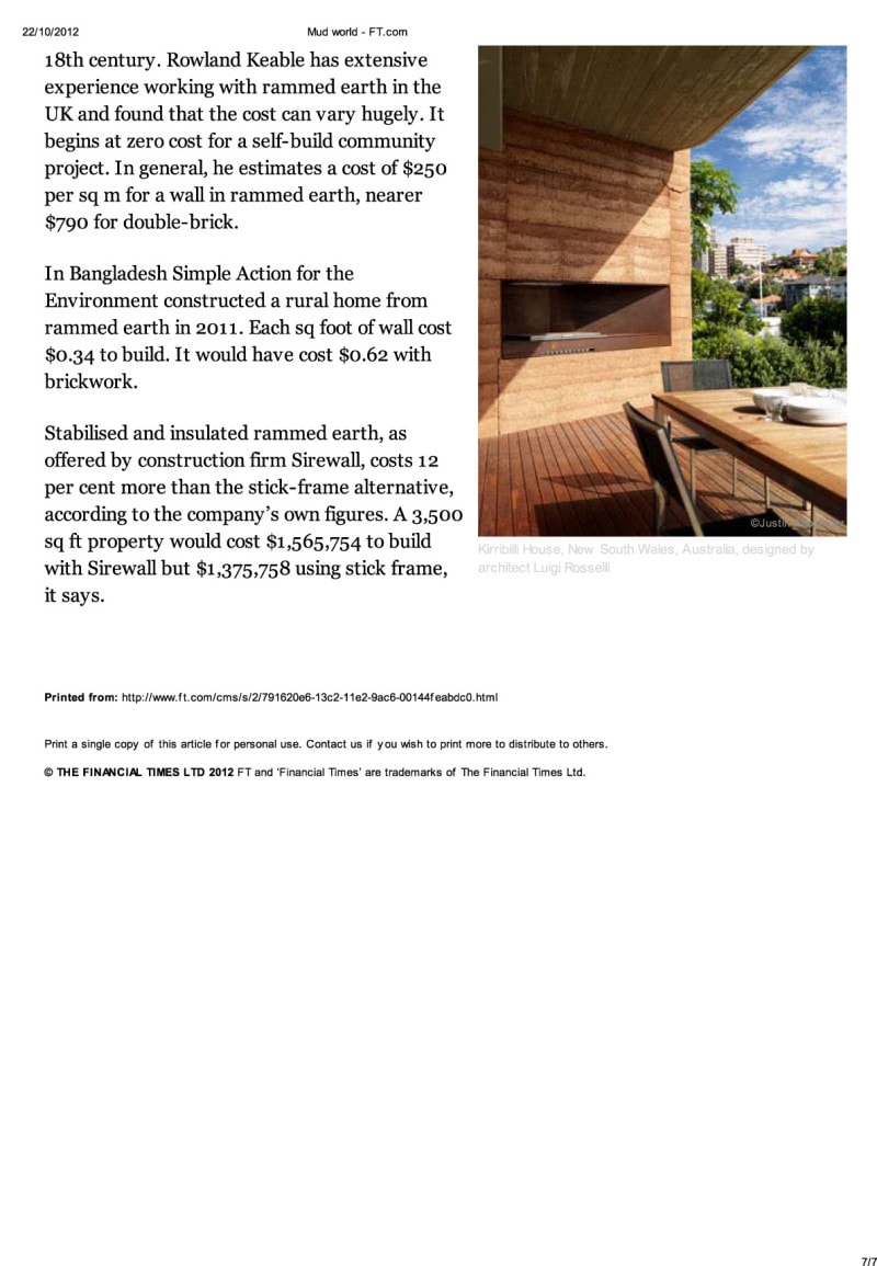 Luigi Rosselli Architects | Financial Times - Mud world 10/2012