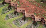 Luigi Rosselli, Building in Landscape, Building Integrated in Landscape, Rammed Earth Building, Western Australia Architecture, Rammed earth facade in sanding, iron rich sandy clay rammed earth wall