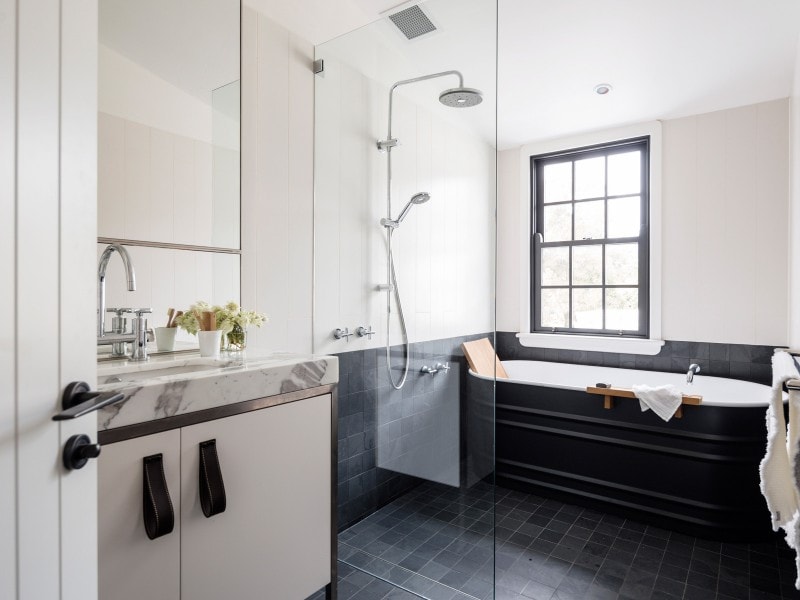 Luigi Rosselli, Dado Line, Bathroom, Steel Framed Bathroom Cabinet, , Freestanding Bath, steel bath and marble vanity