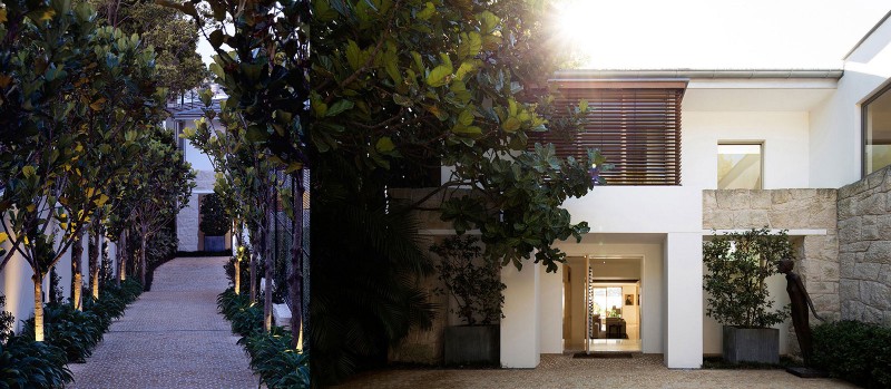 Luigi Rosselli, Driveway, Tree, Fiddly Figs, Front Door, Entry Door, Stone Cladding, Stone wall