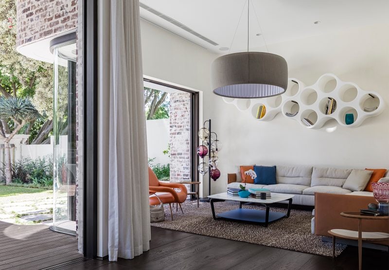 Luigi Rosselli, Curtains, Living Room, Brick, Interior Design