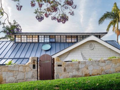 Luigi Rosselli Architects | Bellevue Hill Californian Bungalow roof renovation sandstone fence, elliptical skylight steel windows