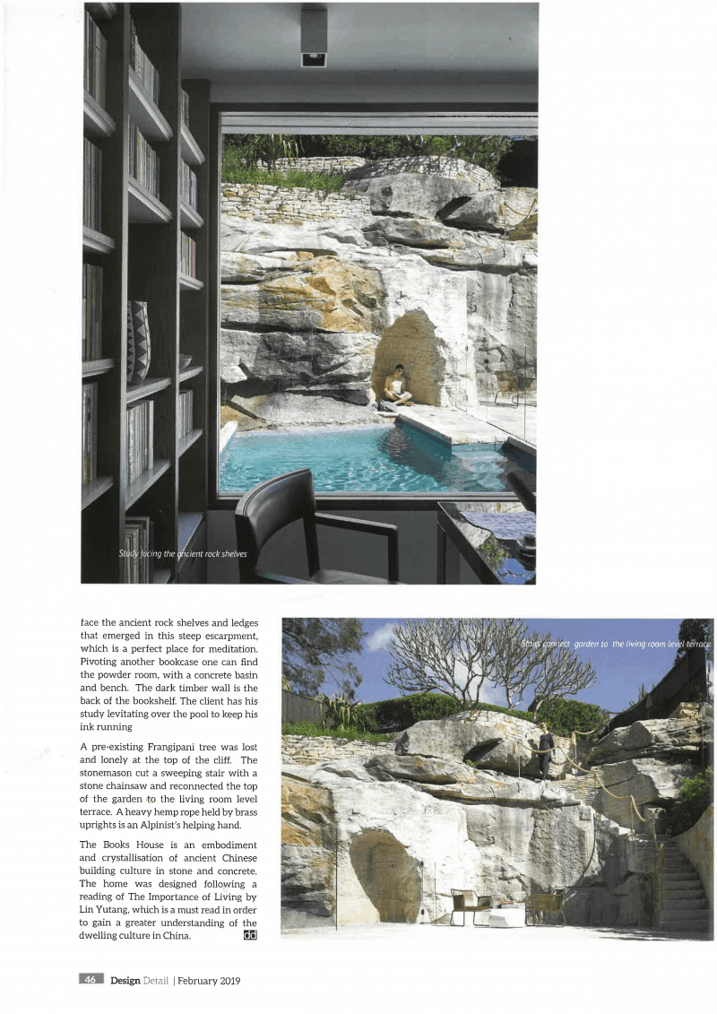 Luigi Rosselli, Swimming Pool, Sandstone, Bookshelf, Library, Landscaped Steps